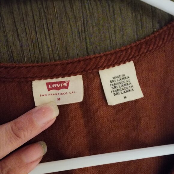 Levi’s Corduroy Button Up Tank Dress NWOT Brown Med - Picture 6 of 8